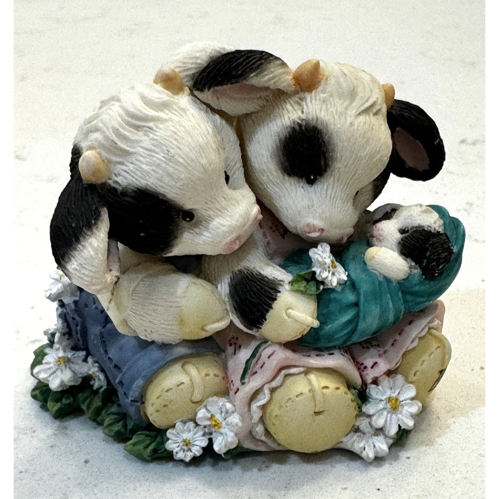 Vintage 1996 Enesco Mary Moo Moos Our Love Is Growing Cow Family Figurine